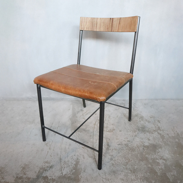 ＼送料無料／[S.T Chair]ダイニングチェア 椅子 レザーチェア 本革 レザー アイアン リビング-71_l- 3枚目の画像