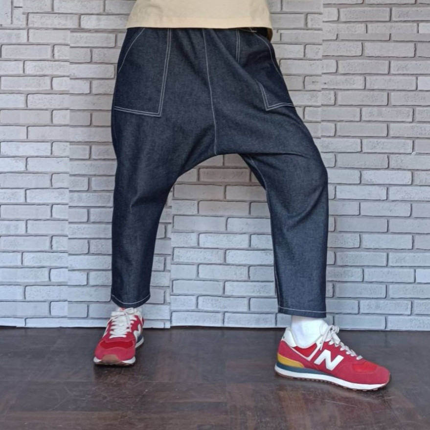 saki　サイズオーダー　岡山デニムサルエルパンツ Amazon | [Yizibuur] 岡山デニムサルエルパンツ 下半身の欠点が