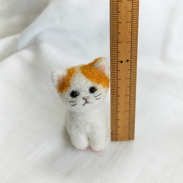◾受注制作　羊毛フェルトの小さな子猫(茶ぶち猫)　猫グッズ　猫雑貨　 2枚目の画像