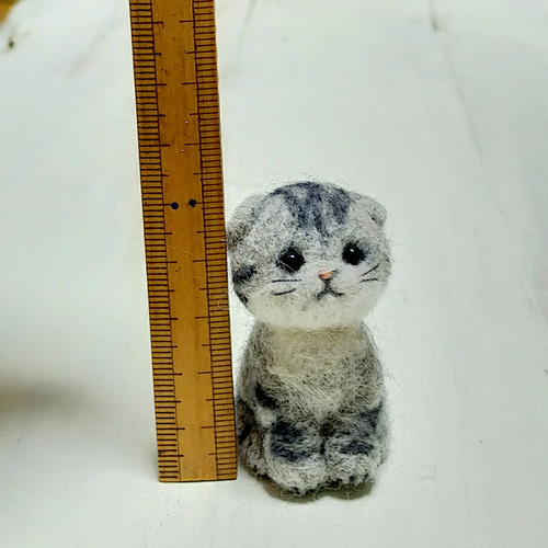 羊毛フェルト スコティッシュフォールド　猫　子猫　ハンドメイド 羊毛フェルト スコティッシュフォールド 猫 子猫 ハンドメイド