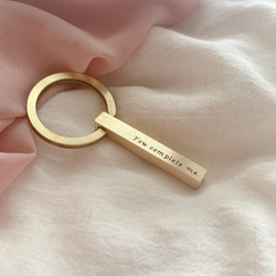 【情人節限定】-黃銅刻字鑰匙圈-浪漫版 第2張的照片