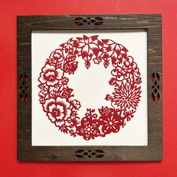 受注製作】切り紙・えと【たつ】※木製フレーム別売り 切り絵 老虎小