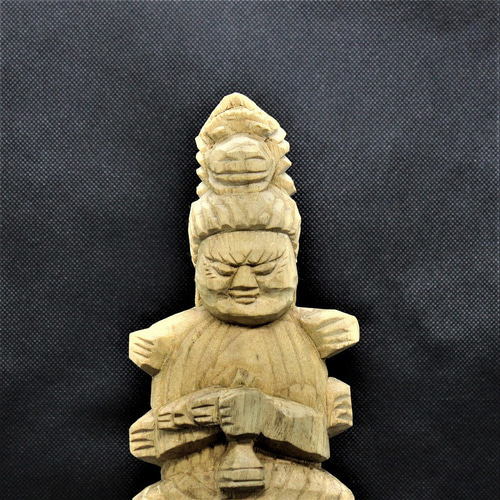 仏像 円空仏 木彫 愛染明王坐像（高さ30cm 着色) 【受注制作 納期30日