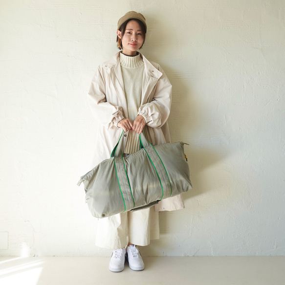 ﾓﾘﾉｶﾞｯｺｳ 書籍掲載 撥水ツイルボストンバッグ【ライトカーキ】｜mg-bo01-ka 6枚目の画像