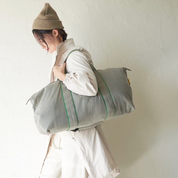 ﾓﾘﾉｶﾞｯｺｳ 書籍掲載 撥水ツイルボストンバッグ【ライトカーキ】｜mg-bo01-ka 4枚目の画像