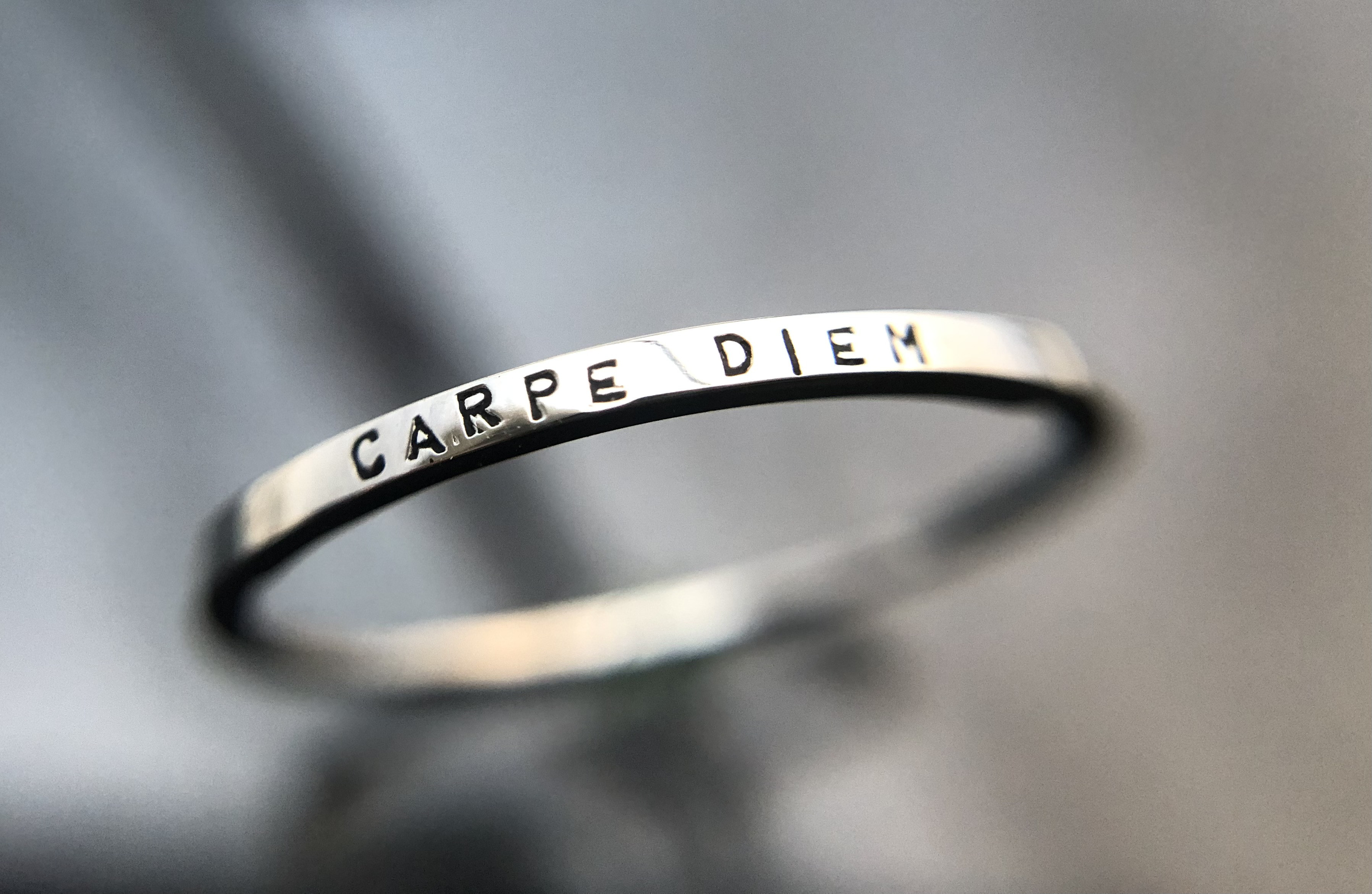 極細リング PT900 プレートリング 刻印メッセージリング K18でも