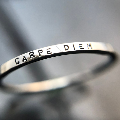 極細リング PT900 プレートリング 刻印メッセージリング K18でも