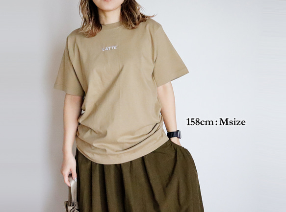 【リピート人気NO.1】大人シンプルなカフェラテTシャツ （サンドカーキ） 2枚目の画像
