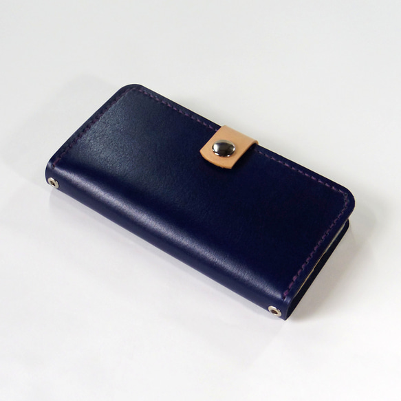 スナップボタン留め牛革レザーケース iPhone,Android 多機種制作