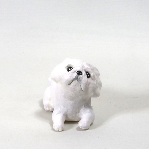 白ペキニーズふせ その他置物 Eishun えいしゅん 通販 7652824｜Creema