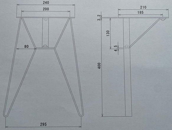 ベンチ用アイアンレッグセット（鉄脚、DIY） 11枚目の画像