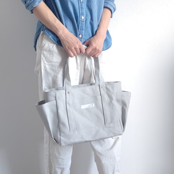 サイドポケットトートバッグ ikka トートバッグ 帆布サイドBIGポケットトートバッグ レディース