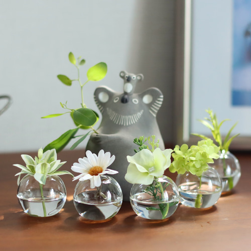 水まるで本物・オールフェイクグリーン&ホワイト系5個セットマジカル