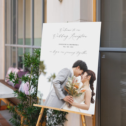 【前撮り/お好きなお写真で】結婚式 ウェディング ウェルカムボード カリグラフィー 2枚目の画像