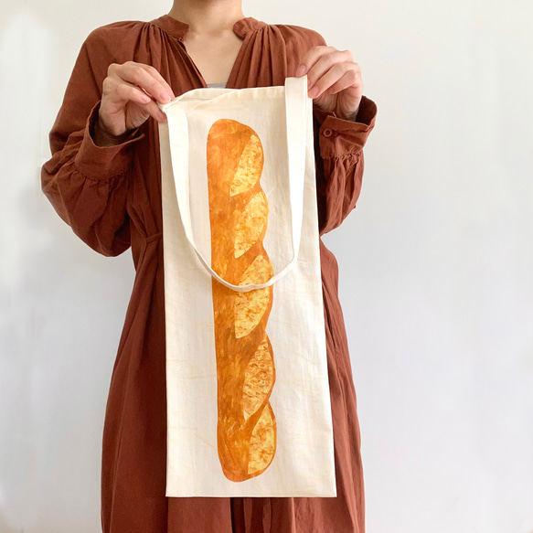 『長～いフランスパン』縦長トートバッグ【10日以内に発送】 7枚目の画像