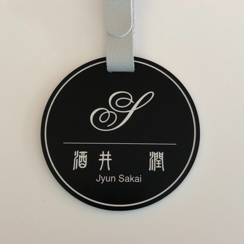 ネームタグ ゴルフ イニシャルタグ ネームプレート ◾︎ 白黒◾︎ ベルト付 ネームタグ ゴルフ イニシャルタグ ネームプレート ◾︎ 白黒