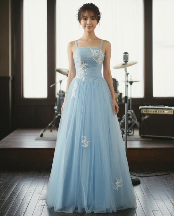 1月5日まで出品　 ステージドレス 水色　カラードレス 演奏会