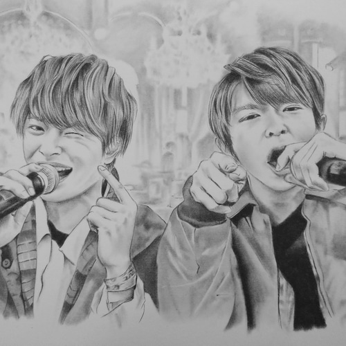 B5サイズの似顔絵描きます！(1人～4人まで) 絵画 実幸 通販 7667797