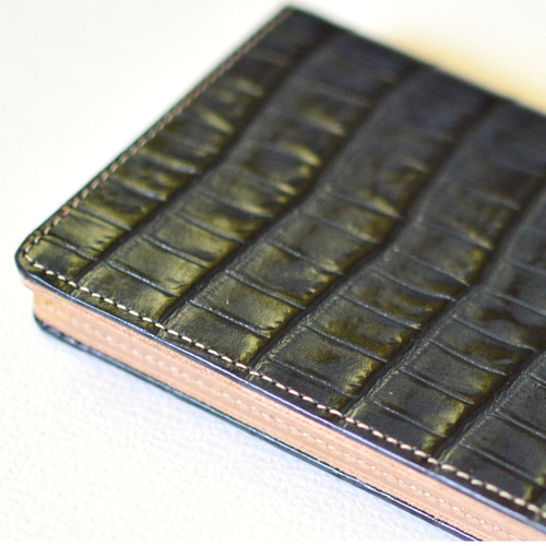 ミニ5穴のシステム手帳：クロコ型押し革】本革製 MK−1503−CN 手帳