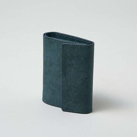 スタンダードな二つ折り財布 / Folded Wallet *BLUE GREEN (右利き用) 1枚目の画像