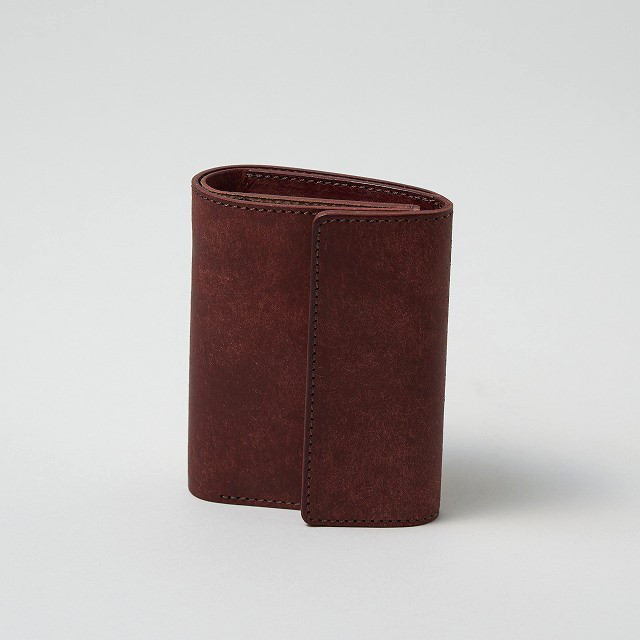 スタンダードな二つ折り財布 / Folded Wallet *BRICK RED (右利き用)