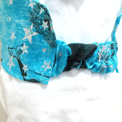 シャチ（アクアブルー）子供用三角巾　ゴム紐付 9枚目の画像
