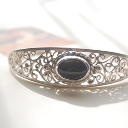 鏤空阿拉伯式花紋縝瑪瑙手環 [SILVER950] 第2張的照片