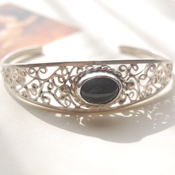 鏤空阿拉伯式花紋縝瑪瑙手環 [SILVER950] 第4張的照片