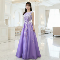 カラードレス 薄紫 ラベンダー7号9号11号13号Aライン