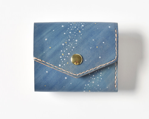 革の手染め財布 「星空（三つ折りミニ財布）」 その他ミニ財布