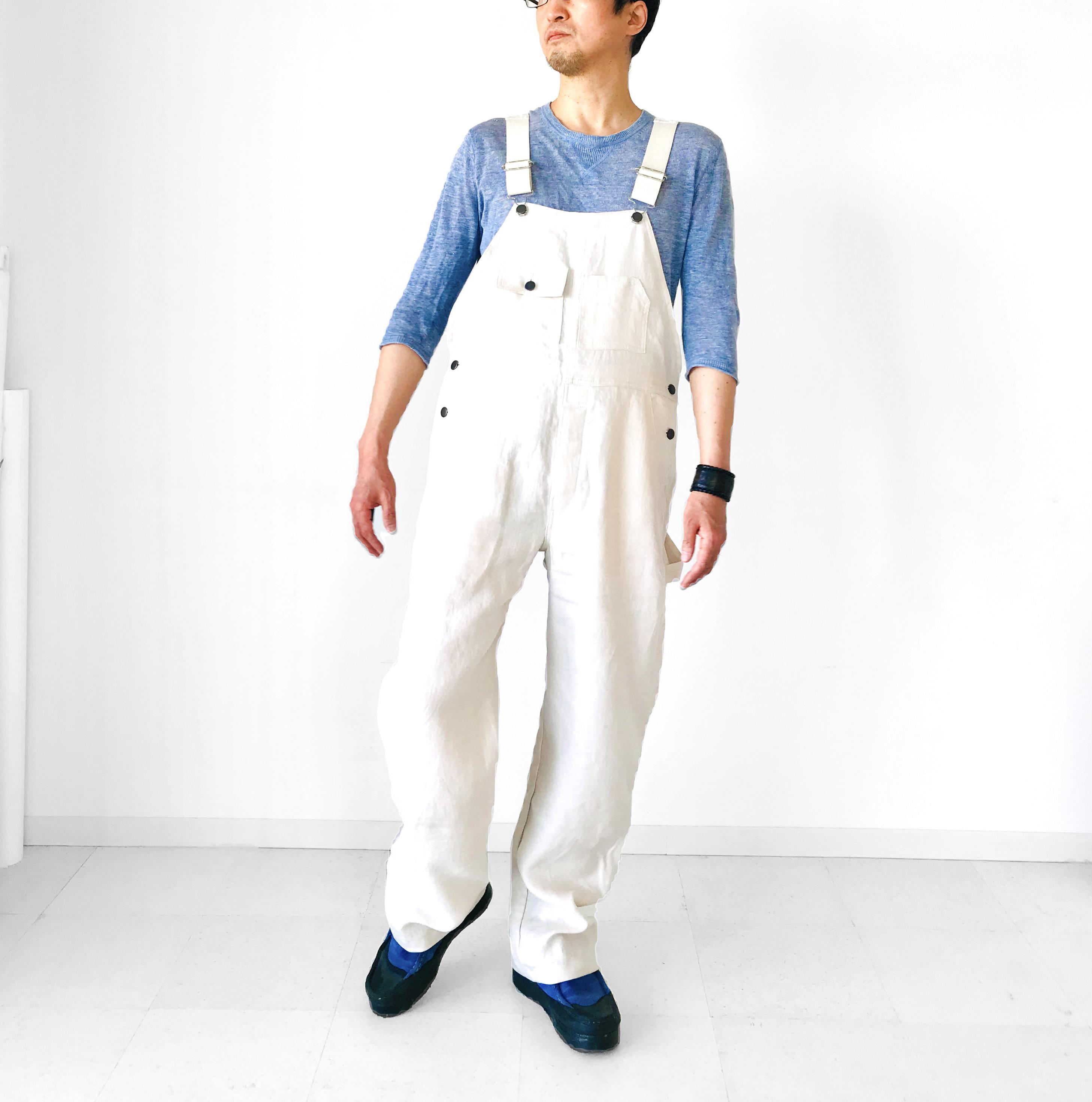 メンズ【men's】Herdmans社アイリッシュリネン素材　サロペット   オーバーオール