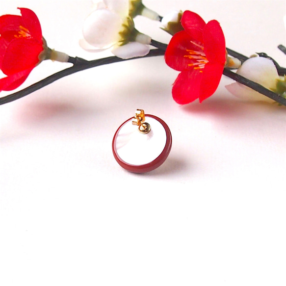 Urushi Earrings 〜Miyabi〜 Plum blossom flowers 第2張的照片