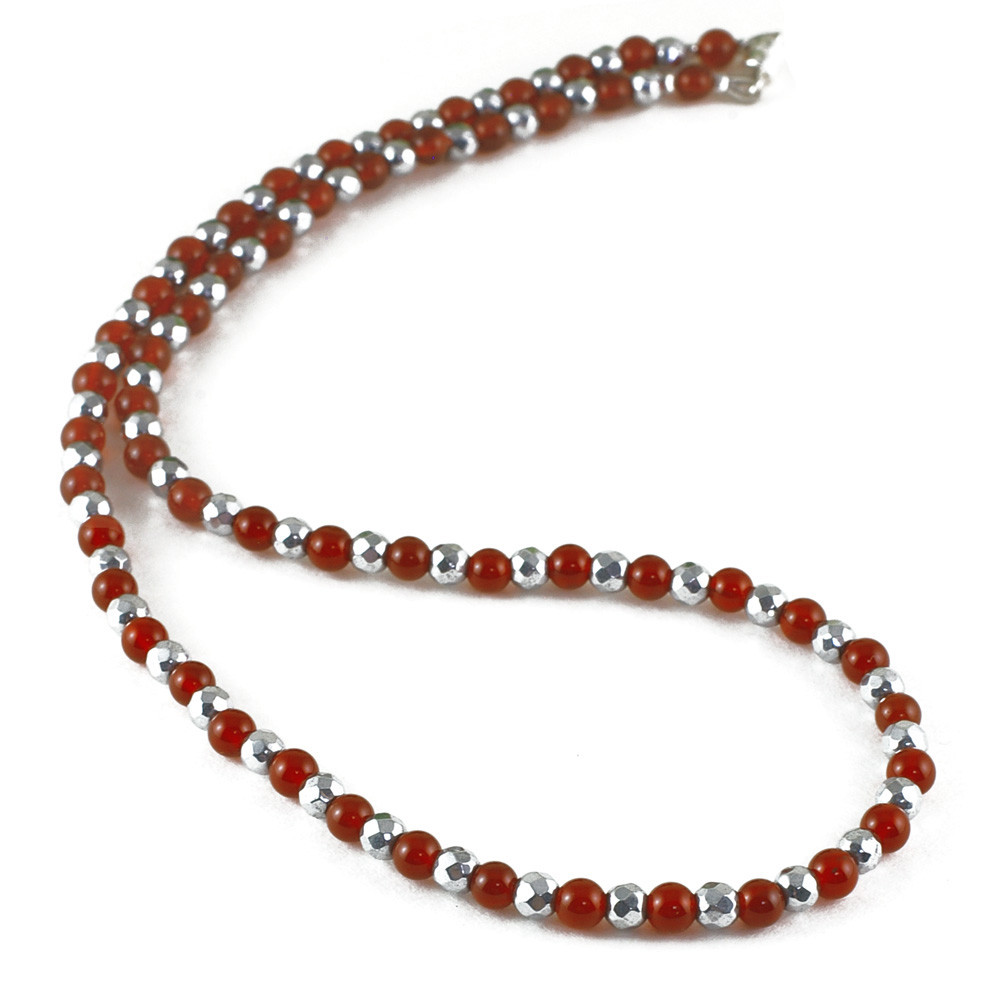 レッドアゲート 天然石 磁気ネックレス Silver925マグネットクラスプ おしゃれ 女性 男性 ユニセックス