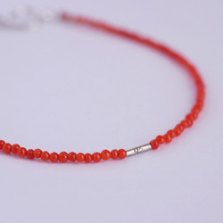 Natural Italian Coral & Karen silver Bracelet 第4張的照片