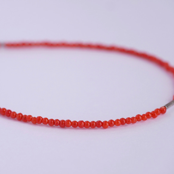 Natural Italian Coral & Karen silver Bracelet 第2張的照片