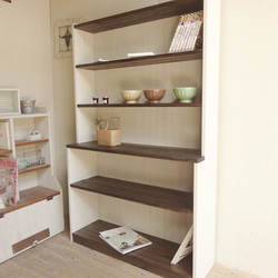 ホワイトシャビーオープンラック(L) 本棚・絵本棚・マガジンラック