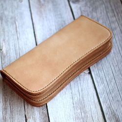 本革スマートシンプル谷型長財布（受注制作）手縫いヌメ革