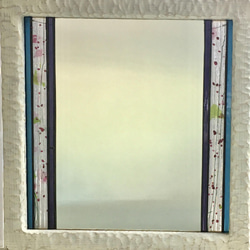 【一点物】ステンドグラス・ミラー・鏡・壁掛け　白木枠 2枚目の画像