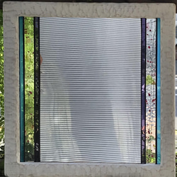 【一点物】ステンドグラス・ミラー・鏡・壁掛け　白木枠 6枚目の画像