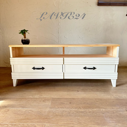 杉×楢（オーク）無垢 W1200 テレビ台 / TVボード テレビ台・テレビ