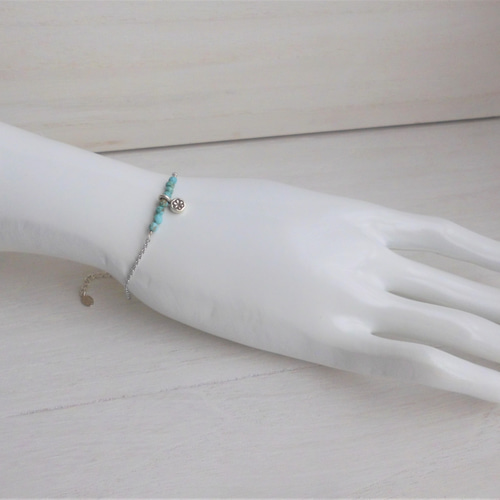 シルバー925☆ターコイズカット カレンシルバーチャーム