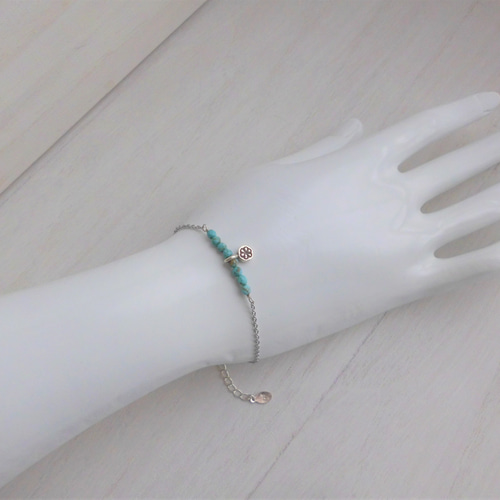 シルバー925☆ターコイズカット カレンシルバーチャーム