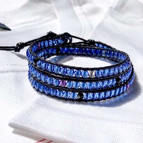 メンズ》明るめサファイアのラップブレスレット ブレスレット