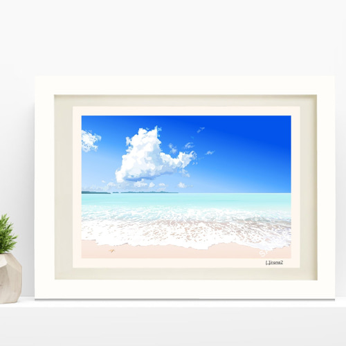 A4サイズ「真夏の海」 絵画 hiroma2 通販 7716950｜Creema(クリーマ)