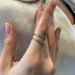 ○オープンリング＆イヤーカフ○シルバー925／クロスリング 指輪