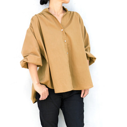 変形スタンドカラーボイルブラウス（オフホワイト) 7枚目の画像