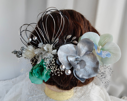 大きなベビーピンク胡蝶蘭の髪飾り 髪飾り ヘアアクセサリー