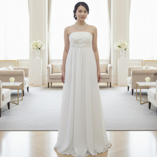 ウェディングドレス エンパイアドレス 結婚式 前撮り マタニティOK