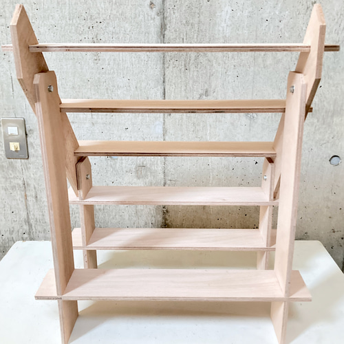 イベント什器 ひな壇スリム5段/背面1段/50幅/普通合板 什器 2Way 組立