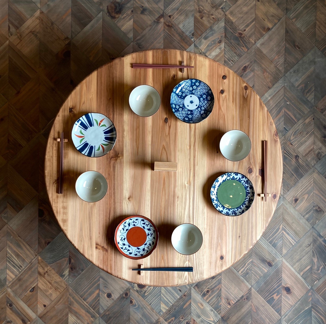 【癒されるちゃぶ台】直径90cm　円　丸　ローテーブル 無垢 オイル仕上げ【サイズオーダー可能】